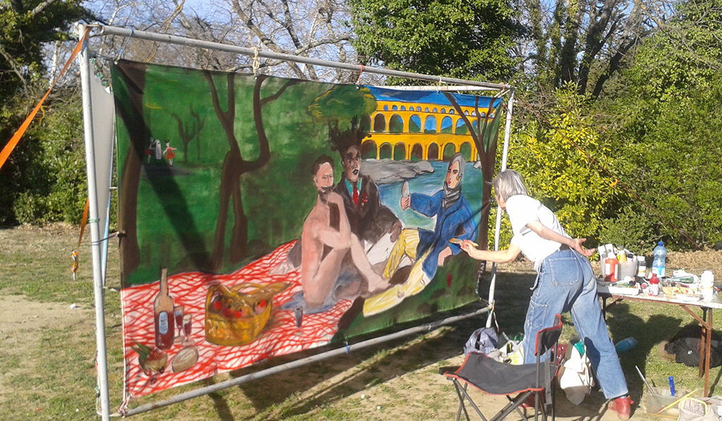 peintre au Pont du gard