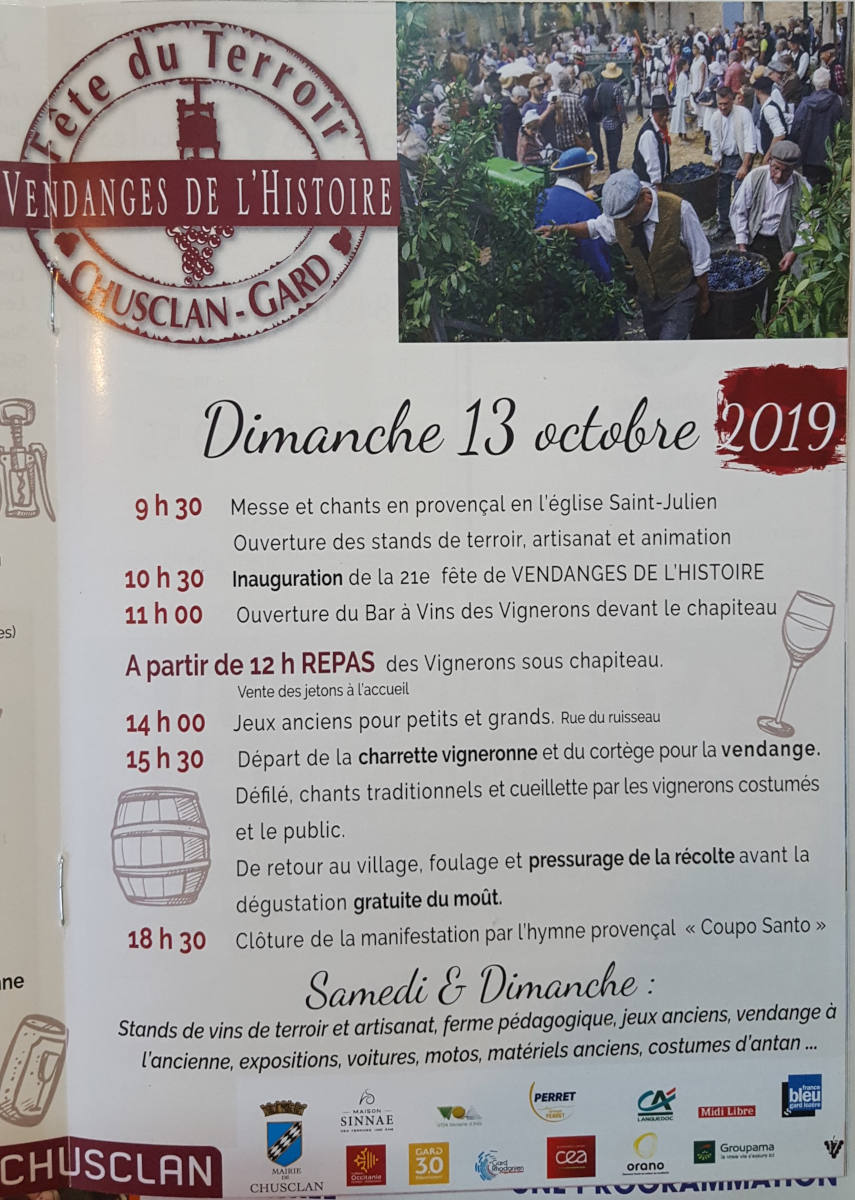 Vendanges de l'histoire Chusclan 2019 Dimanche